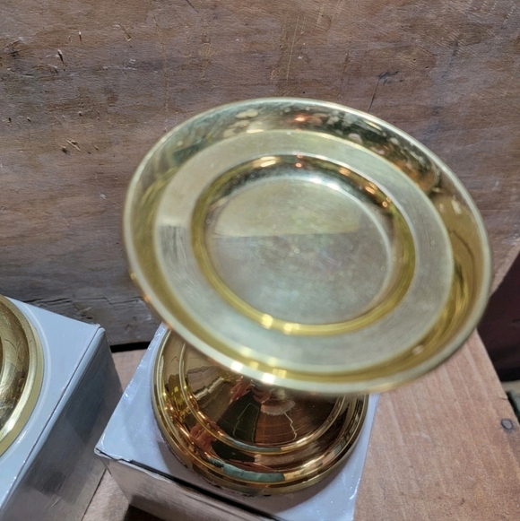 Partylite J3022 Falmouth Brass Weighted Pillar Candle Holders - Set of 2 (3.5") - Picture 5 of 6